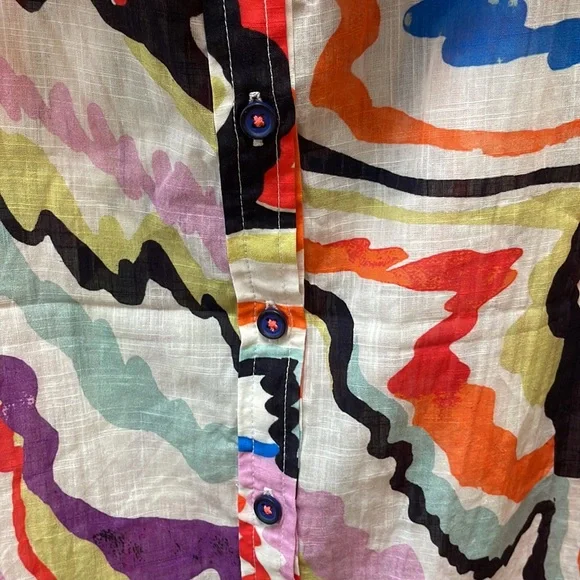 New Women’s Maeve Abstract Pintucked Blouse By Anthropologie!!🔥🔥🔥 - Picture 12 of 13